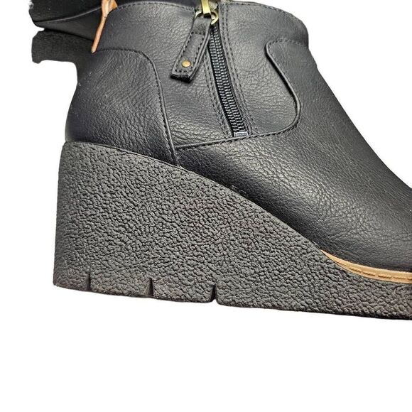 Women's Dr. Scholl's Ankle Boot Bianca Wedge Shoe Size 8.5 Outside Zip - Picture 8 of 12